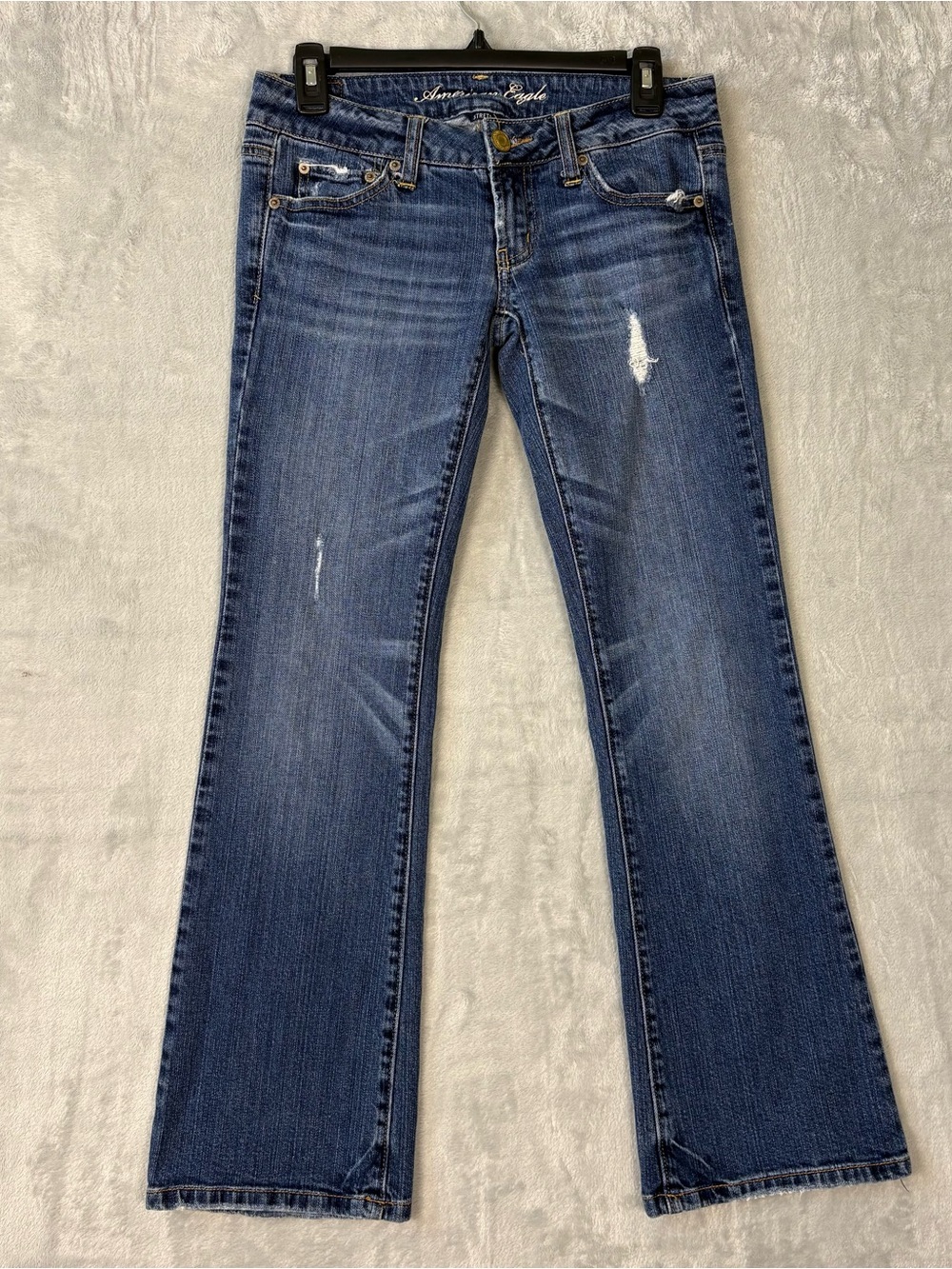 AMERICAN EAGLE Stretch Denim Jeans Womens Sz 0 Favorite Boyfriend Distressed